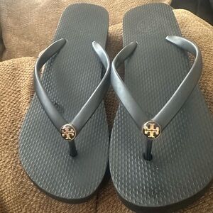 Tory Burch Black Wedge Sandals